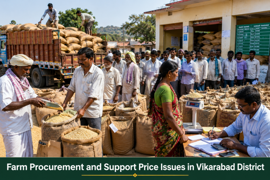 Farm Procurement and Support Price Issues in Vikarabad District (June 2026)